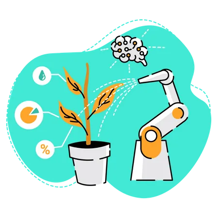 AI Technology for Sustainable Agricultural Future Illustration