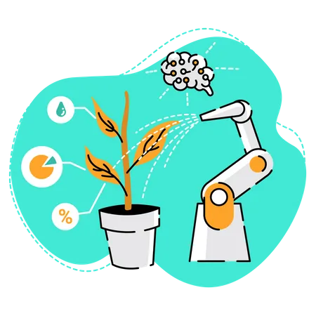 AI Technology for Sustainable Agricultural Future  Illustration