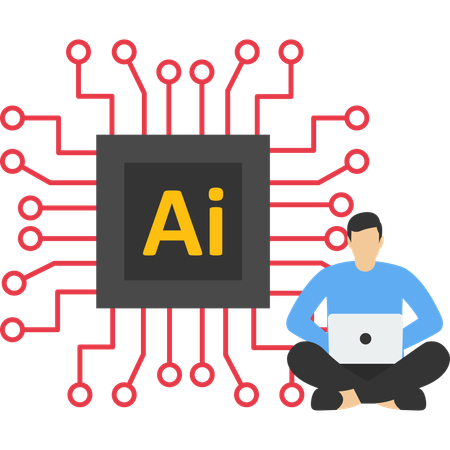 Ai 기술 혁신적 응용 프로그램  일러스트레이션