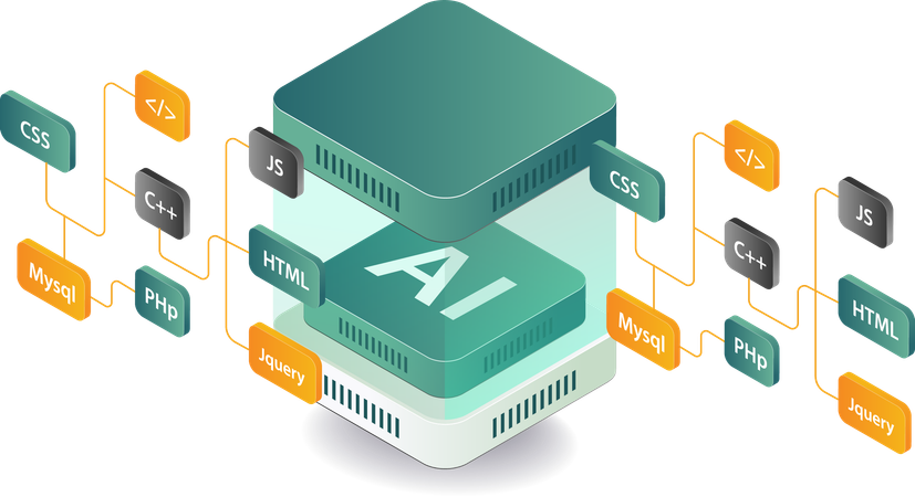 AI technology learns many programming languages  Illustration