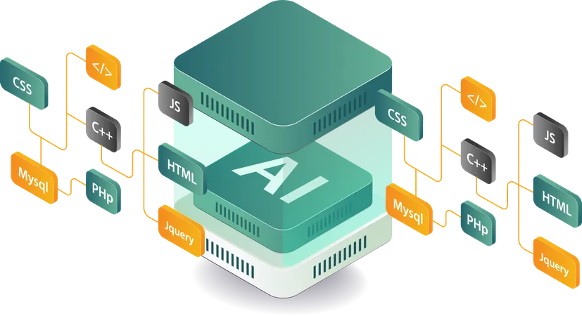 AI technology learns many programming languages  Illustration