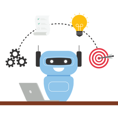 Ai technology with multitasking and time management  Illustration