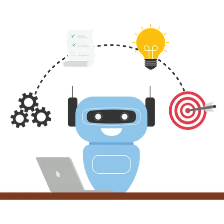 Ai technology with multitasking and time management  Illustration