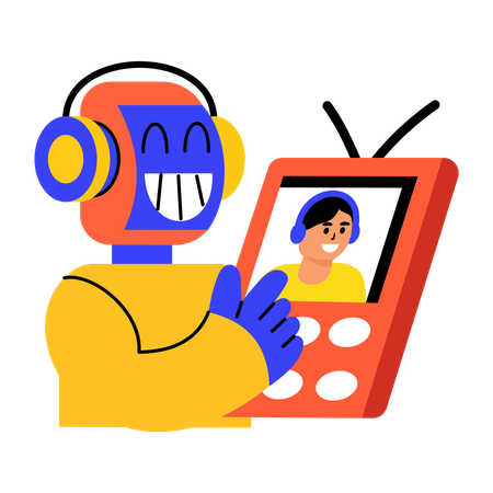 Ai tracking done by robot  Illustration