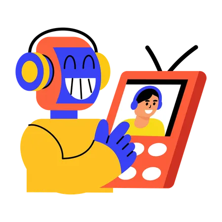 Ai tracking done by robot  Illustration