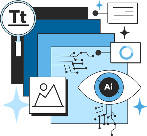 Ai translator and ai analysis  Illustration