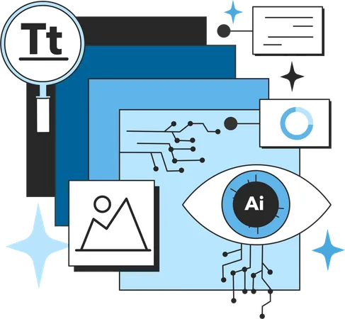 Ai translator and ai analysis  Illustration