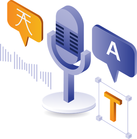 AI voice and text translator application  Illustration