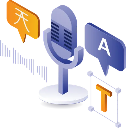 AI voice and text translator application  Illustration