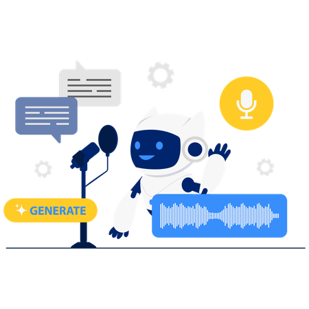 AI Voice Content Generator  Illustration