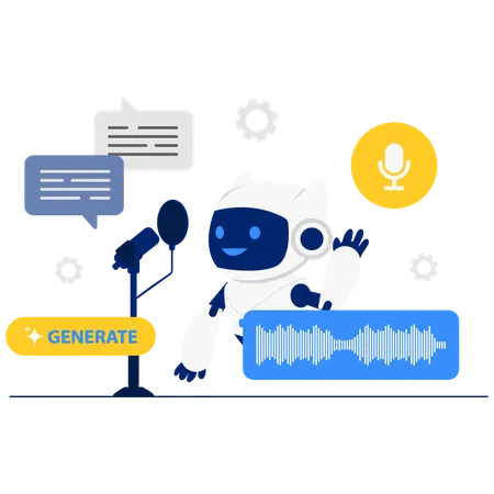 AI Voice Content Generator  Illustration