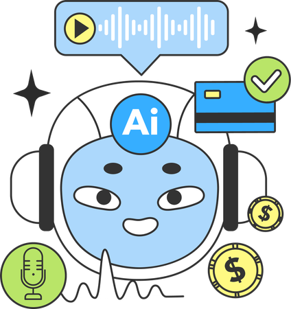 Ai voice note  Illustration