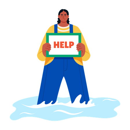 Aide d'urgence en cas de catastrophe due aux inondations  Illustration