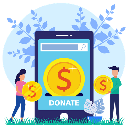 Aide financière en ligne  Illustration