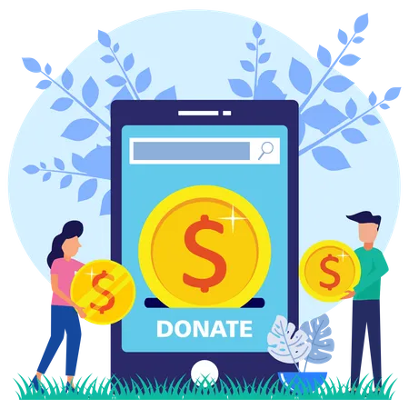 Aide financière en ligne  Illustration