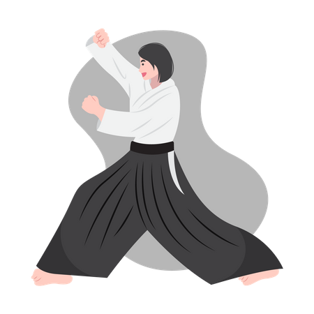 Artes marciales aikido  Ilustración