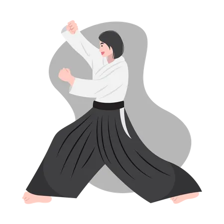 Artes marciales aikido  Ilustración