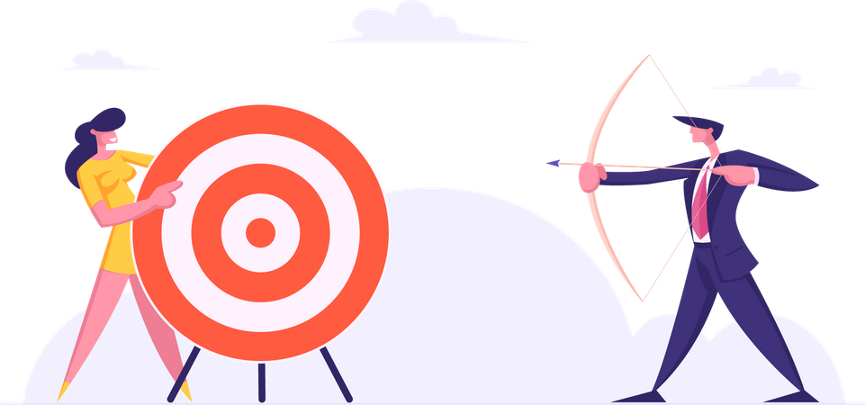 Aiming towards business target  Illustration