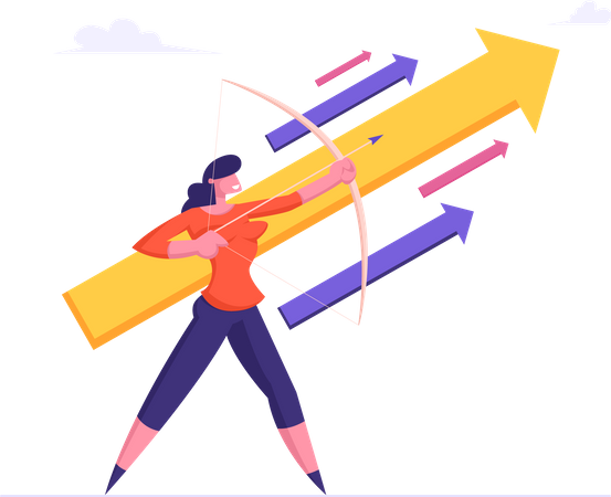 Aiming towards success  Illustration