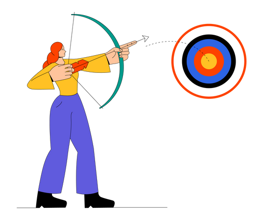 Aiming towards target Illustration