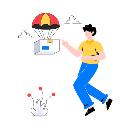 Air Balloon Delivery  Illustration