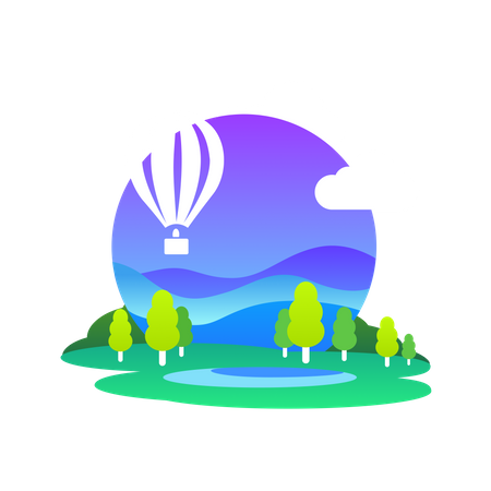 Air Balloon travel  일러스트레이션