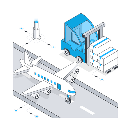 Air Cargo and runway  Illustration