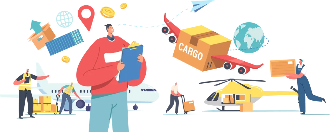 Air Cargo Transportation  Illustration