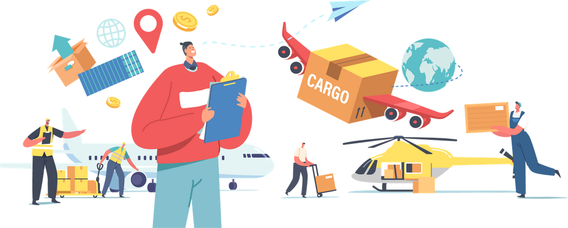 Air Cargo Transportation  Illustration