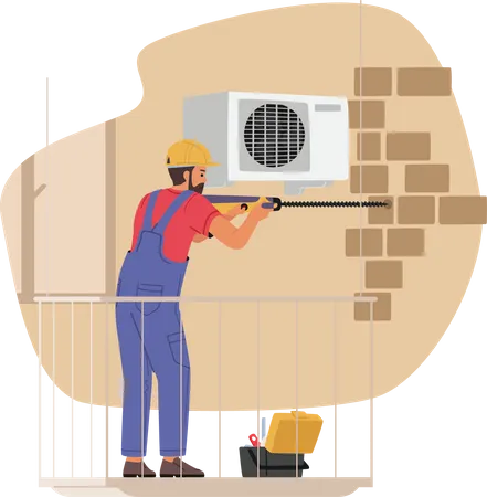 Air Conditioner Installation Service Illustration