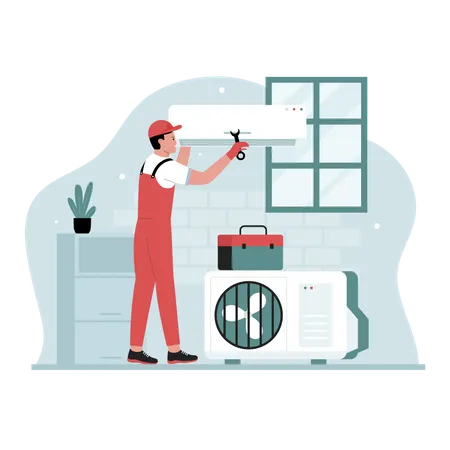 Air conditioner repair  Illustration