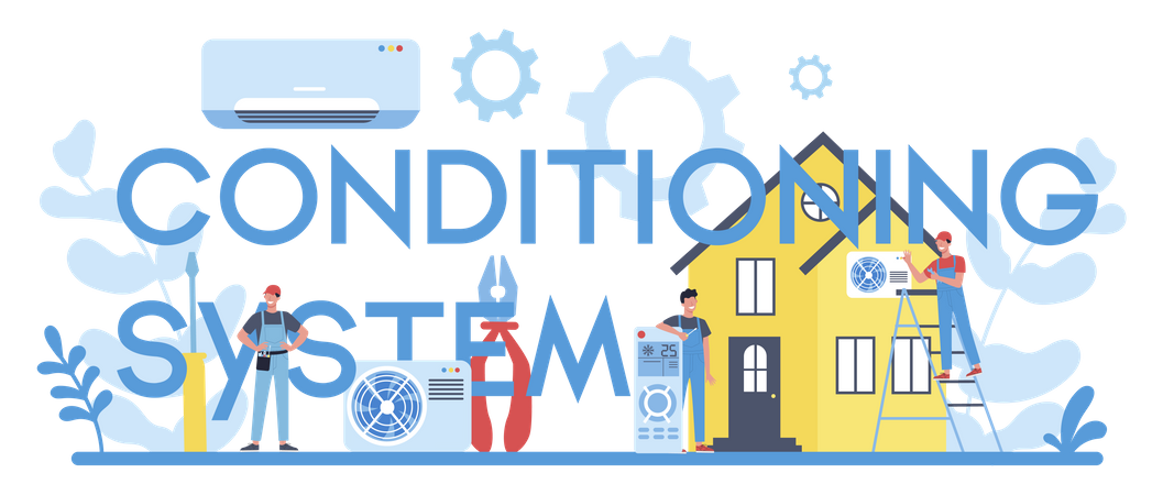 Air conditioning installation service  Illustration
