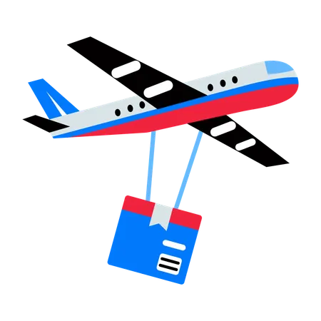 Air delivery Parcel  Illustration