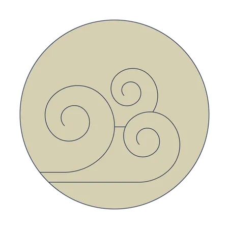Air element symbol with swirling wind  Illustration