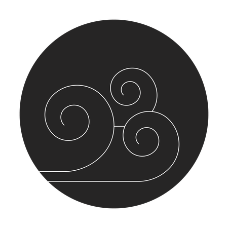 Air element symbol with swirling wind  Illustration