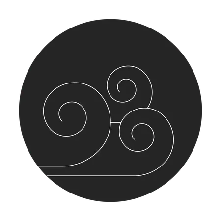Air element symbol with swirling wind  Illustration