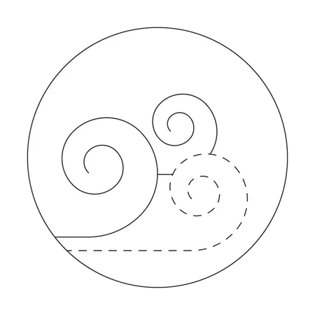 Air elemental symbol with curved wind patterns  Illustration