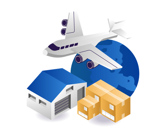 Air freight delivery  Illustration