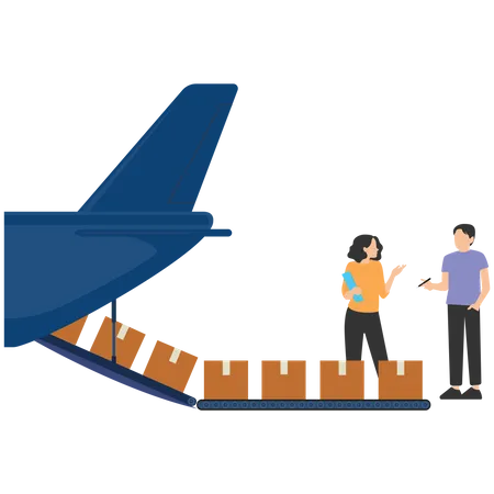 Air freight logistics Illustration
