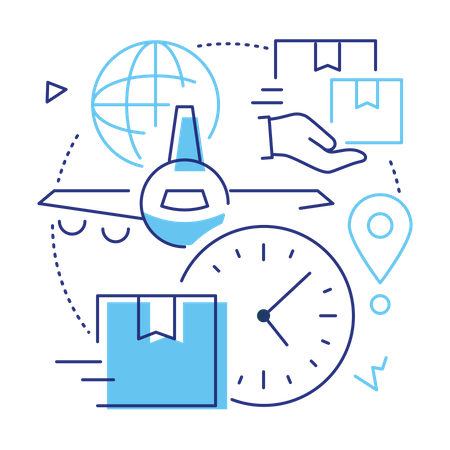 Air freight logistics  Illustration