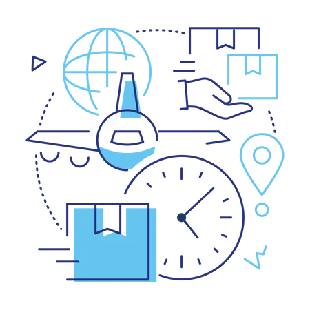 Air freight logistics  Illustration