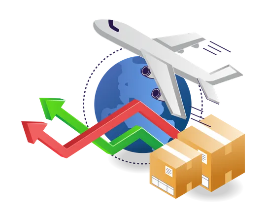 Air freight logistics  Illustration