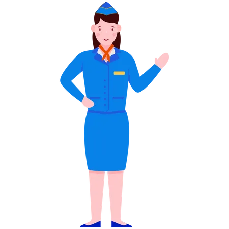 Air Hostess Illustration