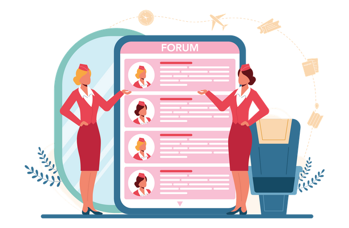 Air hostess forum  イラスト