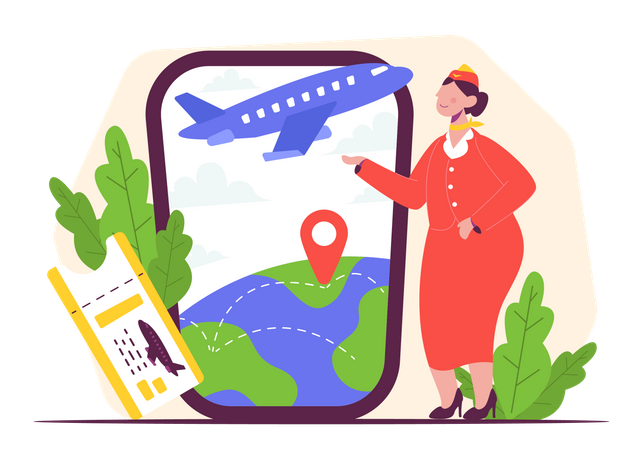 Air Hostess  Illustration