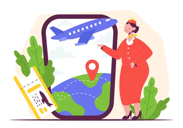 Air Hostess  Illustration