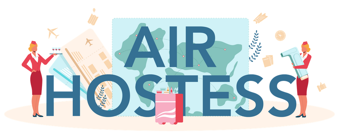 Air hostess  イラスト