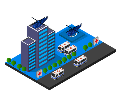 Air Medical facility  일러스트레이션