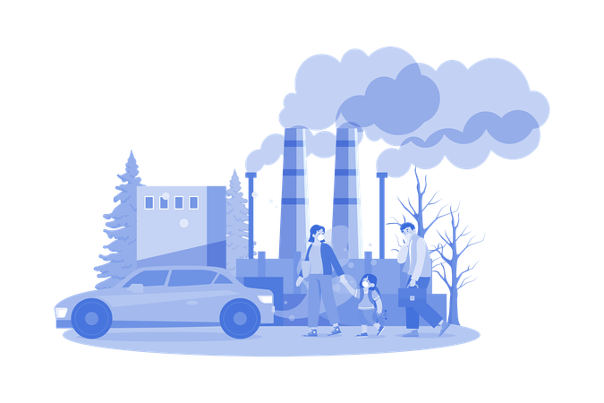 Air Pollution  Illustration