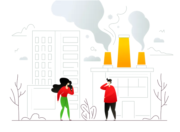 Air pollution Illustration